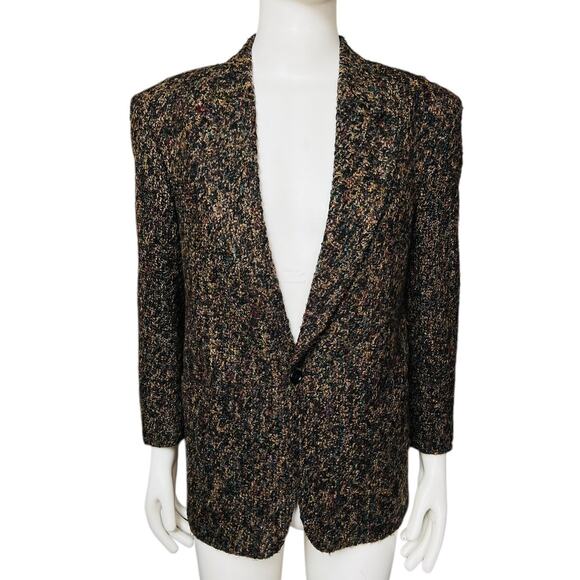 Vintage Gianni Kings Plaza Blazer Size Medium Long Sleeves One Button Closure